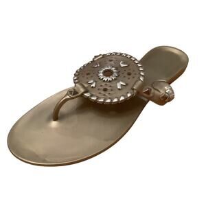 JACK ROGERS GEORGICA GOLD STUDDED JELLY SANDALS 8